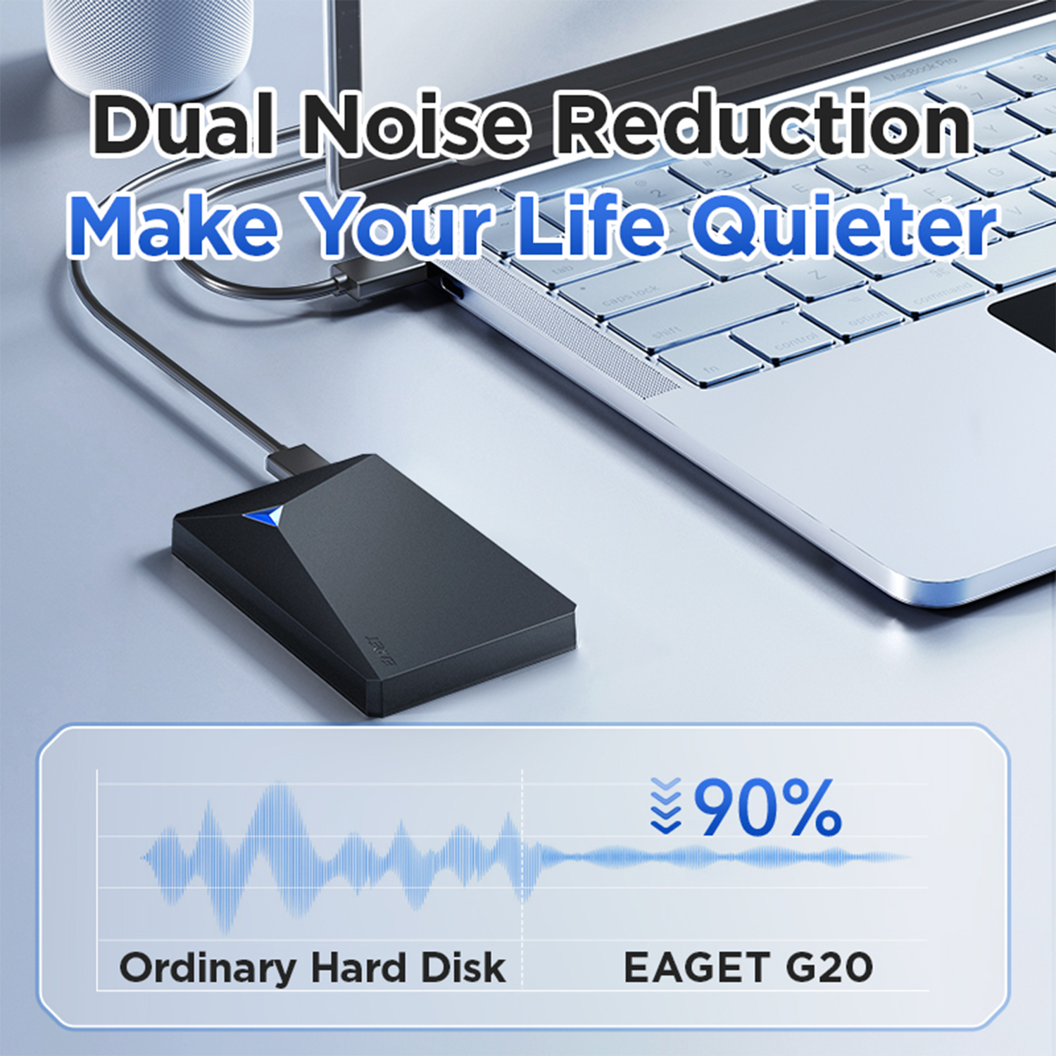 EAGET 500GB External Hard Drive, USB 3.0 Portable External HDD Compatible with PC, Mac, Laptop, PS5, PS4, Xbox Series