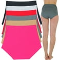 thumbnail image 2 of ToBeInStyle Women's 6 Pack Laser-Cut Tummy Control Panties - Assorted Vibrant - Small, 2 of 8