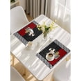thumbnail image 5 of Red Black Chef Placemats Set of 4, Cartoon Cute Watercolor Cooking Plaid Placemats for Dining Table, Place Mats for Kitchen Tabletop, Waterproof Wipeable Dining Table Mats Set, 5 of 9