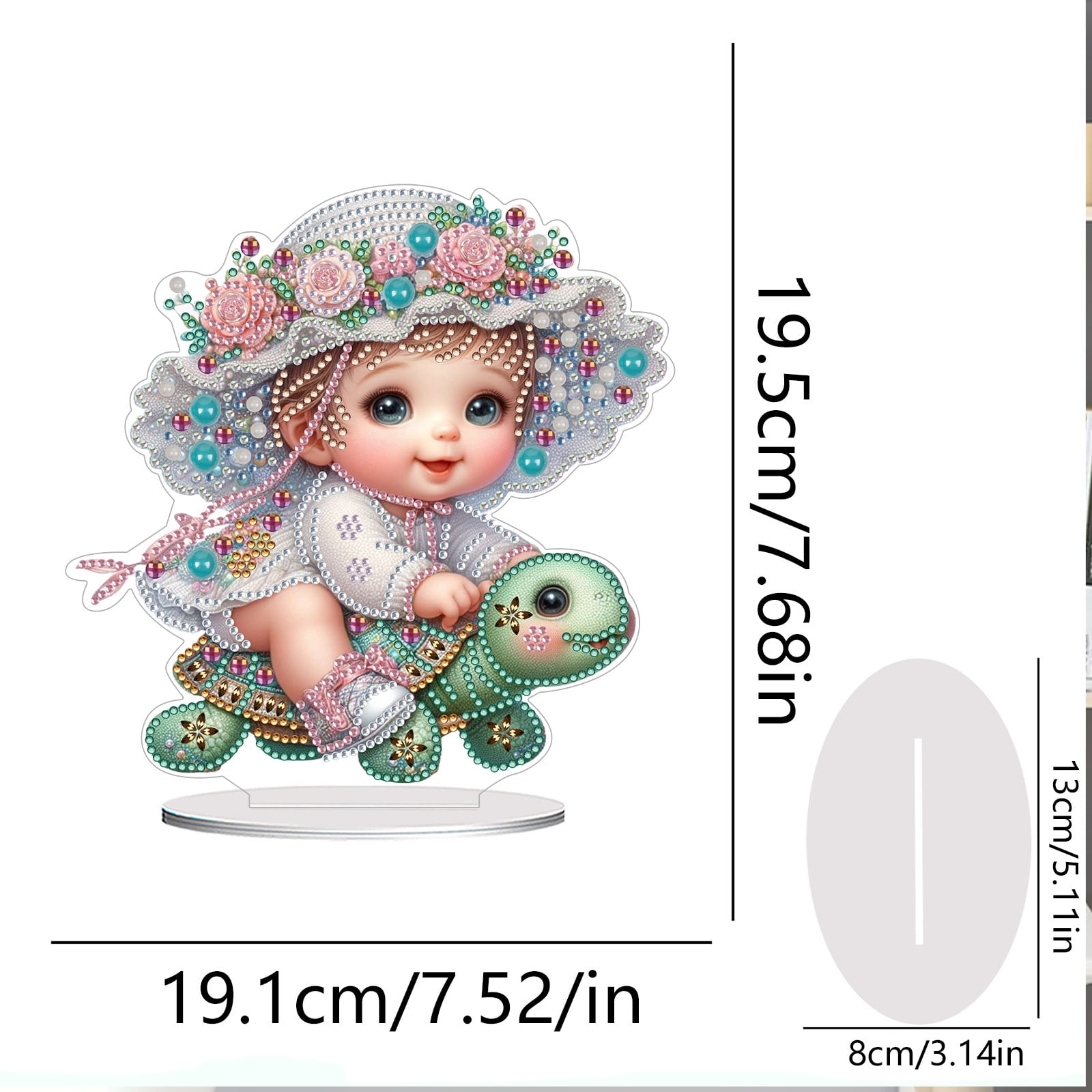FLOPESN DIY Diamond Painting Art, exquisite and shiny patterns, size 8.26x8.26 inches, made of PVC material suitable for home and desktop decoration