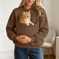 thumbnail image 2 of COMVALUE Cat Pouch Hoodie Pet Carrier Hoodies Women Oversized Kangaroo Pocket Lightweight Sweatshirts for Carriering Dogs (Coffee, S), 2 of 5