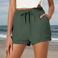 thumbnail image 4 of MKLEKYY Pantalones Cortos Para Mujer, De Color Liso, Informales, Con Bolsillos Y Cordón, Elegantes Pantalones Cortos De Playa De Tejido Liso., 4 of 4