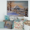 thumbnail image 2 of Designart 'Traditional Cottage Covered With Snow In Winter II' Traditional Framed Canvas Wall Art Print, 2 of 5