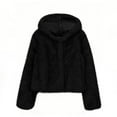 thumbnail image 4 of Fznquz Long Sleeve Womens T Shirts Black Winter Faux Fur Cardigan Fuzzy Warm Soft Spring Clothes for Women,M, 4 of 9