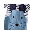 thumbnail image 3 of Girls Cartoon Mouse Stripe Colorblock Summer Denim Short Sleeve Dress Princess DressesTutu Denim Skirts Baby Colorblock Short Sleeve Dresses, 3 of 6