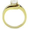 thumbnail image 3 of Womens Gold Rings Two-Tone IP Gold (Ion Plating) 316L Stainless Steel Ring with AAA Grade CZ in Clear TK1701, 3 of 4