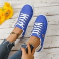 thumbnail image 3 of Platform Leather Fashion Sneakers for Women 2025 Spring Fall Lace up Walking Flats Casual Shoes, 3 of 8