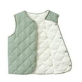 thumbnail image 1 of MIASHUI Vestes d'Hiver pour Enfants Garçons Filles Couleur Unie Col Rond Sans Manches, Vert, 3-4 Ans, 1 of 3