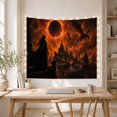 thumbnail image 5 of Cloaked Figure Above a Vast City under an Eclipse, Moody Fantasy for Dragon Fans, Dragon Skyline Art, Halloween Gift, Tapestry Wall Hanging for Bedroom and Study Room, 5 of 7