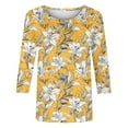 thumbnail image 6 of Jsaierl Women's 3/4 Length Sleeve Tops Plus Size Round Neck Shirts Fashion Print Ladies Blouses Flowy Dressy Tunic Top S-5XL, 6 of 6