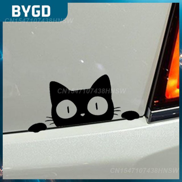 Cartoon Peeping Cat Car Sticker No Fading Carved Car Stickers Waterproof Sunscreen Window Reflective Sticker Car Accessories01United States He Qiyong unisex