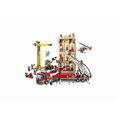 City Downtown Fire Brigade Building Blocks Set, Fire Truck with Ladder ...