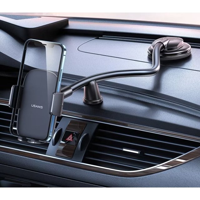Soporte de teléfono de coche de brazo largo Soporte de teléfono de coche de succión fuerte Estabilizador antivibración Soporte de coche de teléfono celular Compatible con todos los teléfonos intelige TUNC Sencillez
