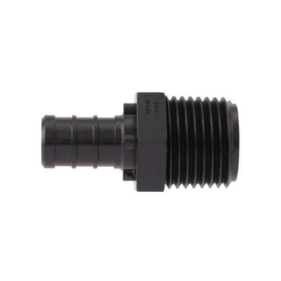 Apollo PXPAM125PK ApolloPEX Series Pipe Adapter, 1/2 in, Barb x MPT, Poly Alloy, 200 psi Pressure Black - pack of 5
