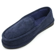 VENTANA Mens House Shoes Comfy Corduroy Slippers Moccasin Slip On