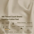 thumbnail image 4 of Superior 4-Piece 300 Thread Count Ivory Egyptian Cotton Sheet Set, California King, 4 of 8