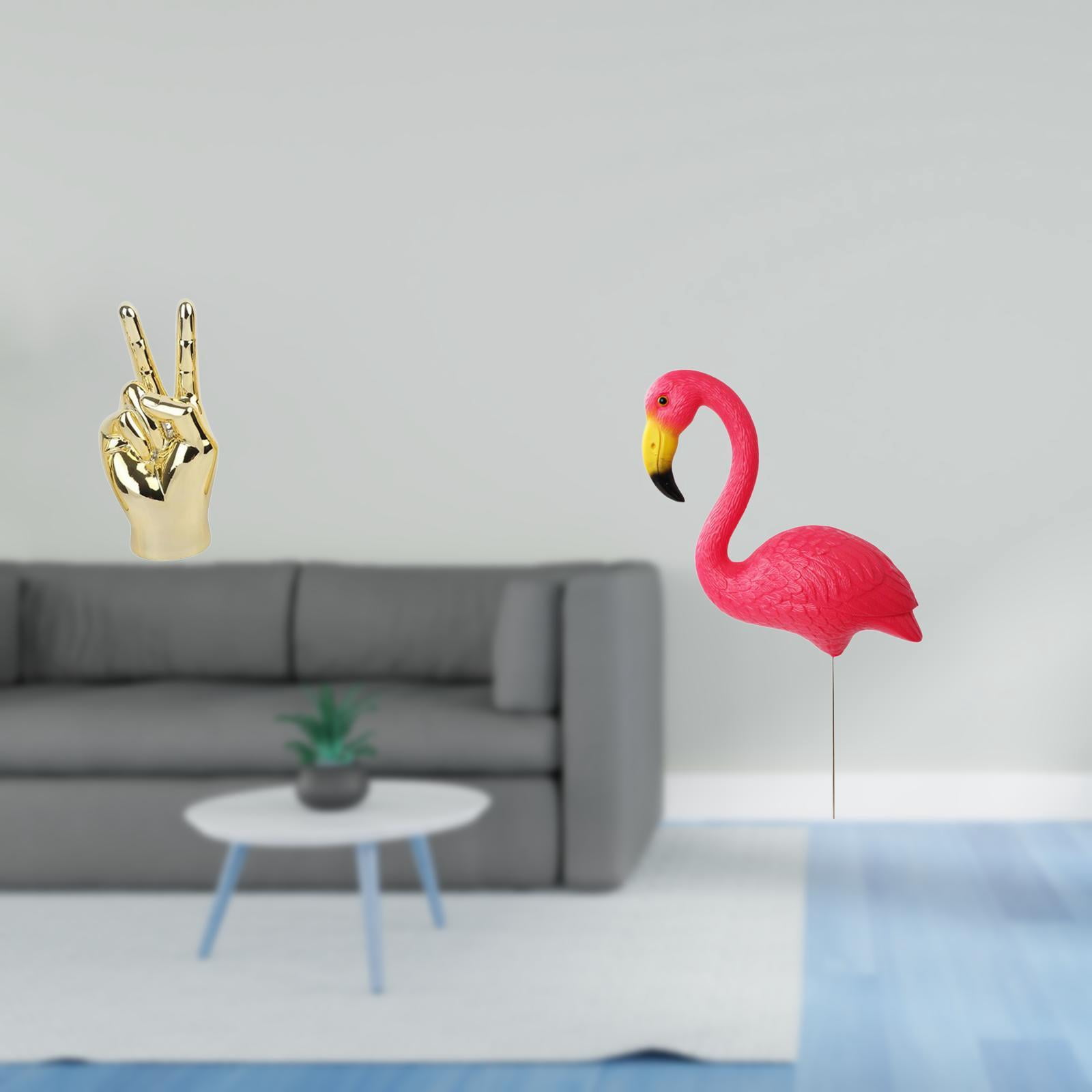 2 Pieces Hand Finger Gesture Statues Sculpture Flamingo Stake Resin Material for Home Lawn Yard Art Ornament