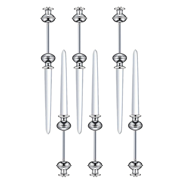6Pcs Beadable Letter Opener Envelope Slitter Envelope Opener Slitter Paper Mail Opener Rounded Handle Letter,6 * Beaded Letter Opener,Silver