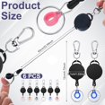 thumbnail image 3 of Geyoga 6 Pcs Retractable Pen Holders Retractable Badge Reel with Pen Pencil Clips for Lanyard Nurses ID Badge Doctor Teacher Student Employee Office Medical Workers Supplies, 3 of 7