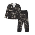 thumbnail image 1 of Balery Monochrome Mushroom Artwork Conjunto de Pijama con Estampado para Mujer, Conjunto de Dos Piezas con Manga Larga, Ropa de Dormir Suave con Bolsillos, Pijamas Cómodos-X-Large, 1 of 7