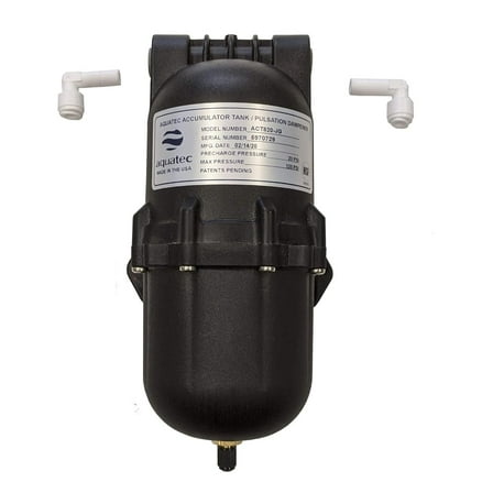 Aquatec Pulsation Dampener Accumulator Pressure Tank for Demand Delivery Pumps and misting aeroponics Booster Pumps. Dampens Pressure Switch Cycling pulsating Issues, Limit Water Hammer