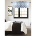 thumbnail image 3 of Kitchen Valances for Window, Navy Blue Gray White Diamond Light Filtering Rod Pocket Valance Curtain, Abstract Geometric Check Short Curtains Window Topper for Bedroom Bathroom Living Room 54x18in, 3 of 9