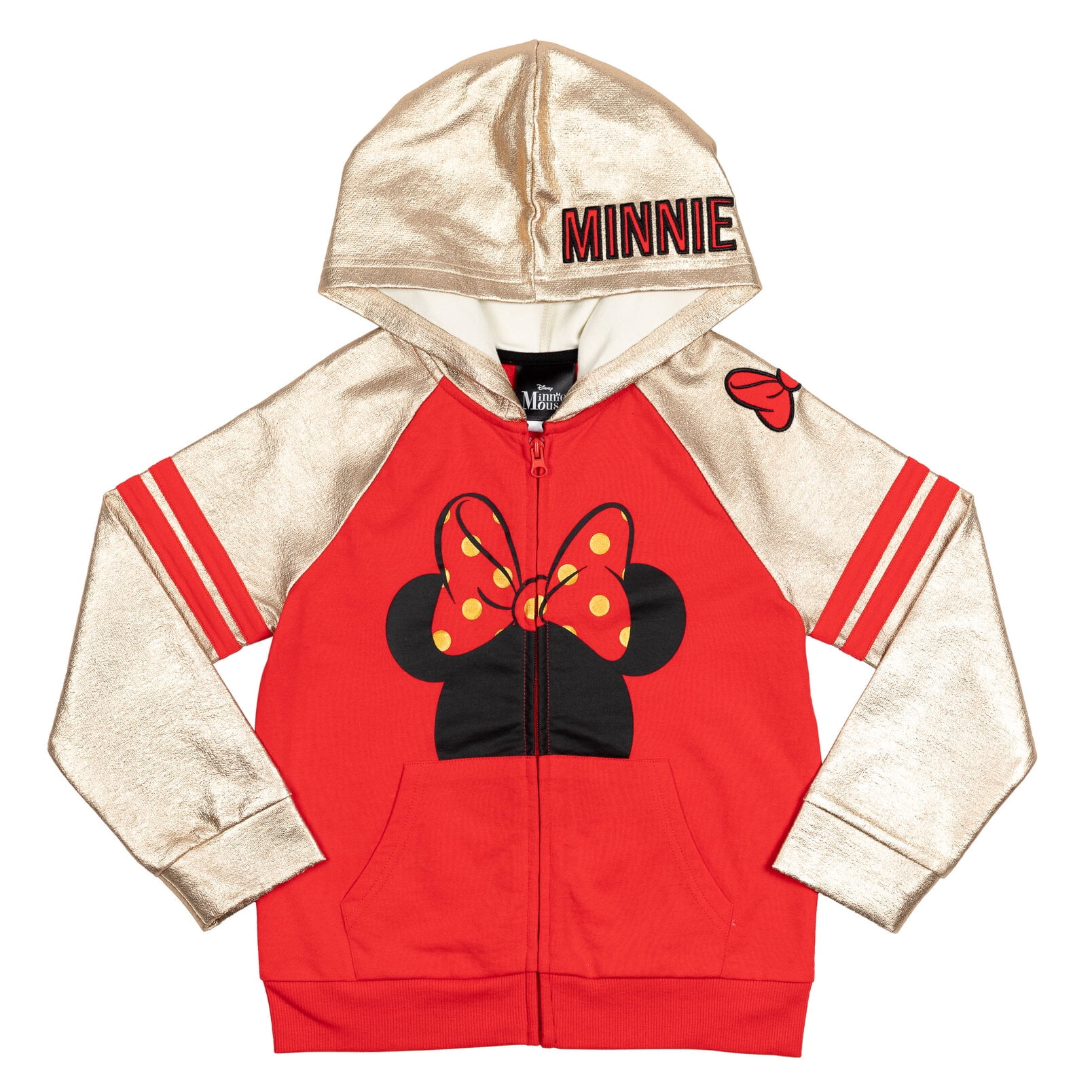Disney Minnie Mouse Toddler Girls French Terry Zip Up Hoodie Toddler to Big Kid
