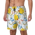 thumbnail image 2 of Haiem Ducks and Anchors Mens Swim Trunks with Compression Liner 2 in 1 Swimming Shorts Stretch Swimwear Quick Dry,Board Shorts-Medium, 2 of 9