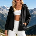 thumbnail image 3 of Lightweight Hiking Jacket Women Long Sleeve Casual Hooded Zip Up Jackets with Pockets Fall Windbreaker Outerwear, 3 of 6