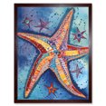 thumbnail image 1 of Modern Folk Art Starfish Bathroom Art Print Framed Poster Wall Decor 12x16 inch, 1 of 5