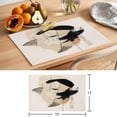 thumbnail image 6 of Beige Black Abstract Art Placemats Set of 12 Geometric Contemporary Luxury Place Mats Indoor Wipeable Table Mats Washable Cloth Dining Table Placemats for Kitchen Holiday Party Home Decor 13x19 Inch, 6 of 9
