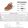 thumbnail image 3 of Women's Sandals Slingback Open Toe Wedges High Heels Beach Sandals shikongkuajing, 3 of 6