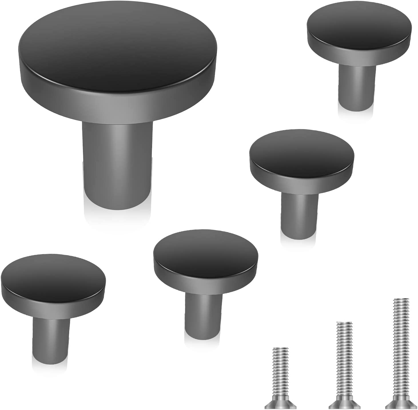 Matte Black Knob Matte Round Kitchen Door Knobs Zinc