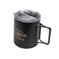 thumbnail image 1 of Taza de camping de doble pared con aislamiento al vacío, reutilizable con tapa, taza de camping de metal Negro, 1 of 8