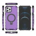 thumbnail image 2 of Magnetic Case for iPhone 16 Pro Max Heavy Duty Rugged Dual-Layer Protection, [Compatible with MagSafe] Ring Holder Kickstand Shockproof Matte Scratch Armor Back Cover, Purple, 2 of 12