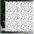 thumbnail image 3 of Ambesonne Grey Shower Curtain, Autumn Leaves and Branches, 69"Wx70"L, Grey White, 3 of 4