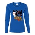 thumbnail image 2 of California Republic Cali Bear Pop Culture Womens Graphic Long Sleeve T-Shirt, Royal, Large, 2 of 3
