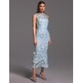 thumbnail image 2 of Vestido BELLA BARNETT azul sin mangas con flores bordadas y encaje, 2 of 5