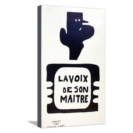'La Voix De Son Maitre', Advertising Campaign Against General Charles De Gaulle, May 1968 Stretched Canvas Print Wall