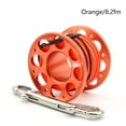 thumbnail image 2 of Mantenga el carrete de bobo de buceo Reel portátil Color sólido Poliéster Reeles Pesca de freedivismo Accesorios submarinos con gancho de doble extremo naranja rojo 15m seitruly OD003289-12, 2 of 7