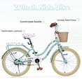 thumbnail image 4 of Aukfa 20" Girls Bike with Basket – Kids Bicycle for Ages 7-12, Front & Rear Brakes,Mint Green, 4 of 7