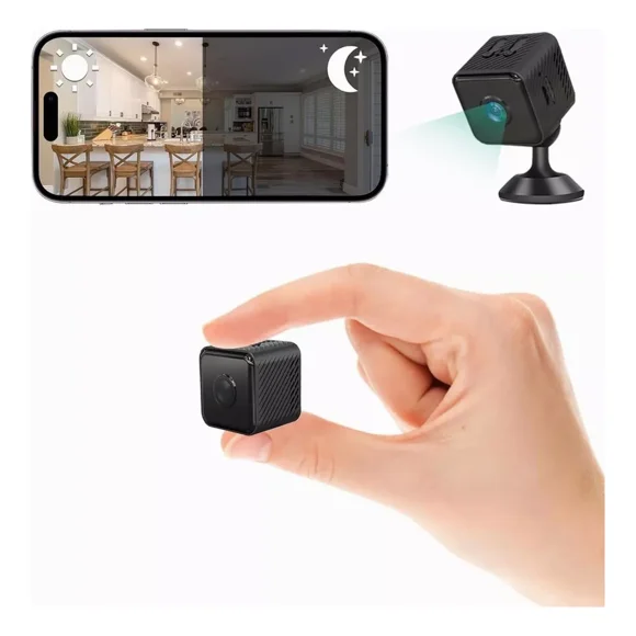 Mini Cámara Espía 1080p Full Hd Wifi Con Batería Recargable Color Negro