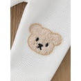 thumbnail image 6 of Cenuakty Baby Girls Boys Pants, Cartoon Bear Applique Elastic Waist Trousers, Waffle-Knit Casual Pants for Toddlers, 0-3 Years, 6 of 8