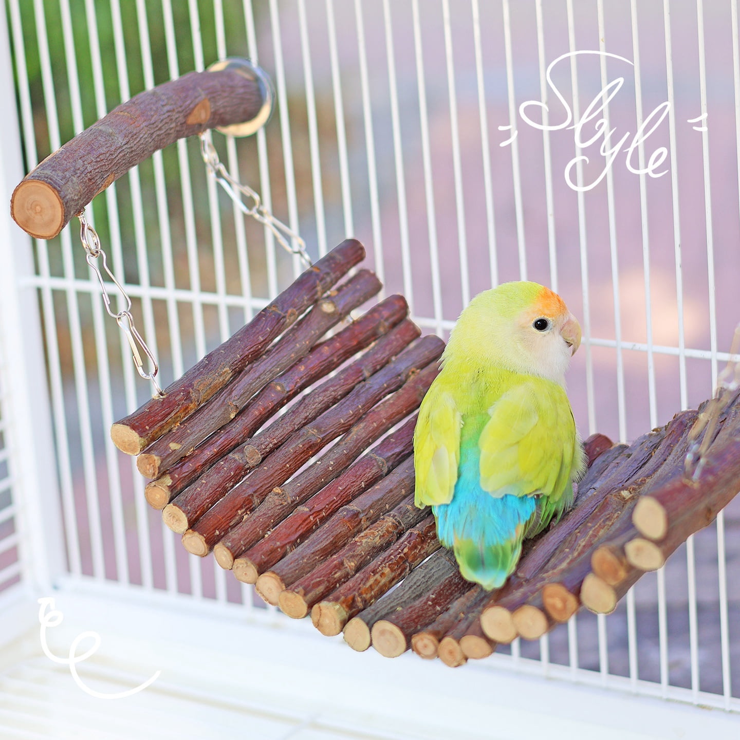 Chinchilla Wooden Suspension Bridge Platform Toy, Small Animal Climbing Toys for Chinchilla Hamsters Sugar Glider Squirrel Gerbils Rat and Other Small Animals