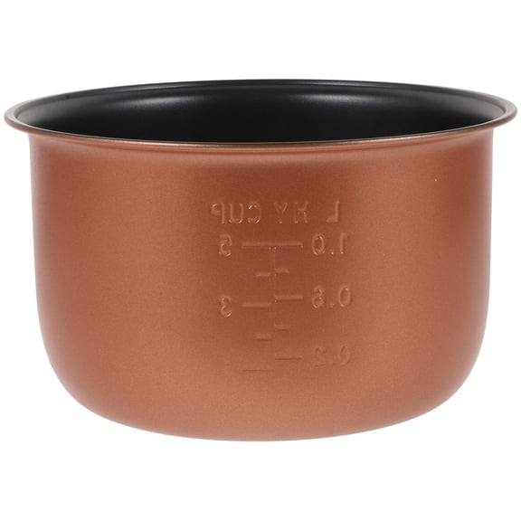 GOOHOCHY 1Set Golden Round Non-stick Inner Cooking Pot 2L for Beginner Cooks and Households