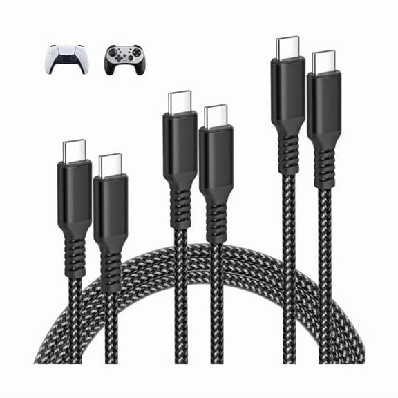 wonima88 PS5 Controller Charger Cord 3.3/6.6/10ft 3Pack,X-Box Series X/S Core USB C Charging Cable Black for Switch 2 Controller,Elite Series 2,PlayStation 5 DualSense Controller,PS5 Pro Controller