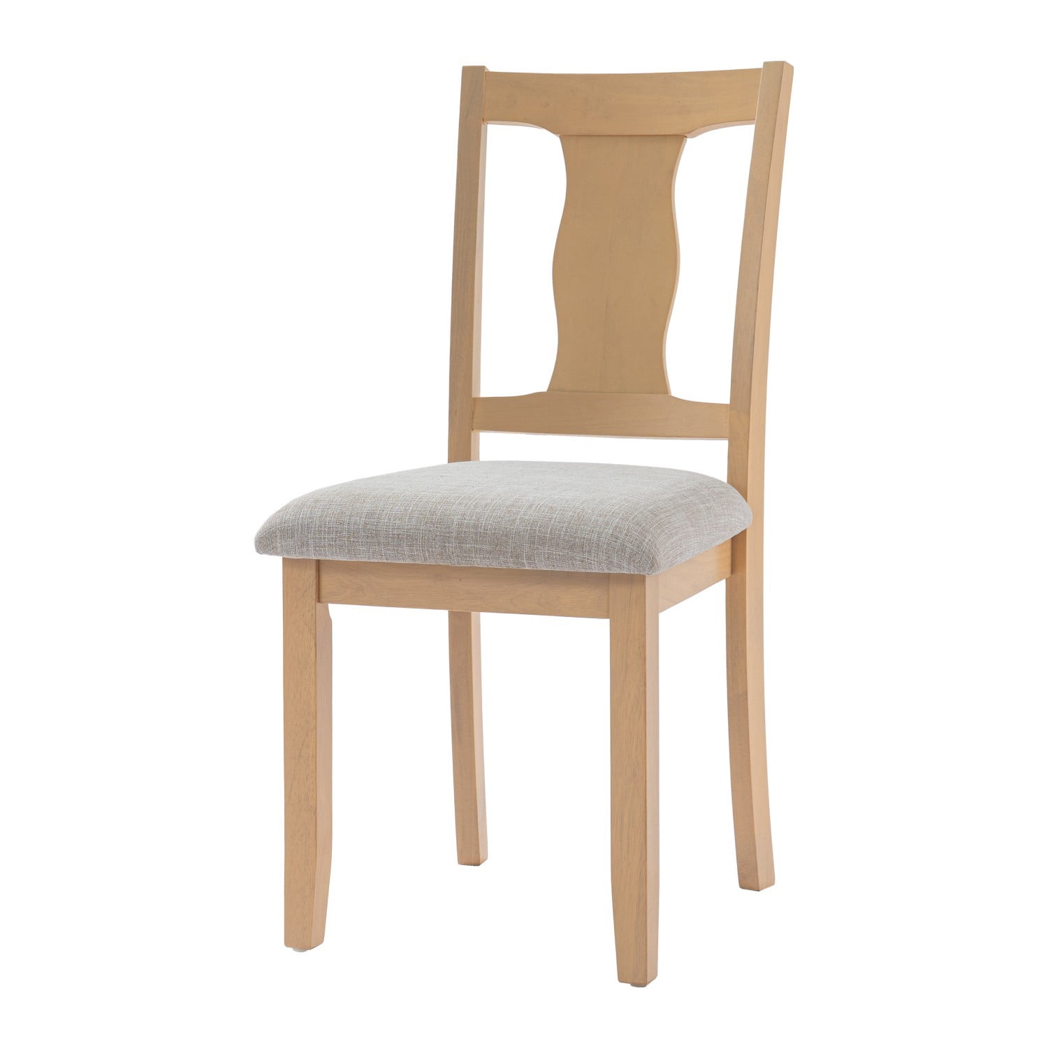 Dining Chairs Set of 2, Mid Century Modern Wood Chairs with Padded Upholstered Seats, High Backrest, Accent Kitchen Chairs, Natural Beige