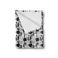 thumbnail image 2 of Black and White Soft Flannel Fleece Throw Blanket, Tropical Leaf Silhouettes Palm Tree Monstera and Fern Plant Foliage, Cozy Plush for Indoor and Outdoor Use, 50" x 60", Black and White, by Ambesonne, 2 of 6