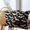 thumbnail image 7 of Happy Halloween Throw Pillow Cover White Bat Cute Ghost Pillowcase Inch Set of 2 Orange Star Moon Decorative Holiday Cushion Covers Farmhouse Black Pillow Protector for Home Sofa, 7 of 7