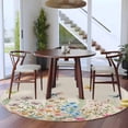 thumbnail image 3 of Round Rug 7Ft Washable Non-Slip, Colorful Floral Circle Area Rugs for Living Room Bedroom, Farmhouse Country Dragonfly Butterfly Flower Indoor Floor Mats Carpet Runner for Home Decor Aesthetic, 3 of 8